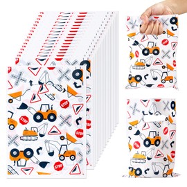 Gosknor 50pcs Construction Vehicle Gift Bags, Construction Party Favor Bags Truck Themed Goodie Bags Construction Treat Bags for Kids Decorations Supplies Birthday Party Baby Shower
