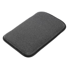 A ABSOPRO Car Armrest Cushion Pad Non-slip 12.20"x8.66" Seat Box Cover Protector Suede White,Black Center Console Lid