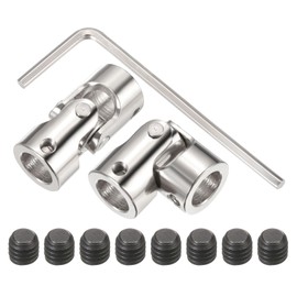 MECCANIXITY 2Pcs 10mm to 10mm ID Steering Universal Joint Shaft Coupling,L35XD16 Metal 45°Degree Rotatable Joints Coupler with Screws Wrench Set for Model Car Ship Drive Shaft Motor Connection