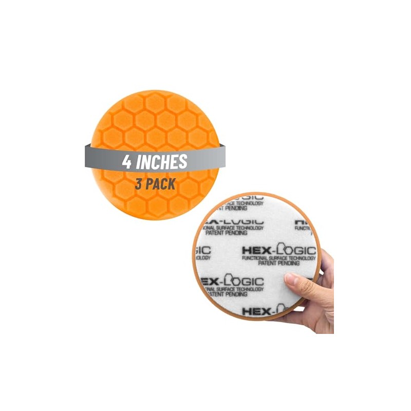 Chemical Guys Almohadilla de Pulido Hex-Logic de Corte Medio Naranja,