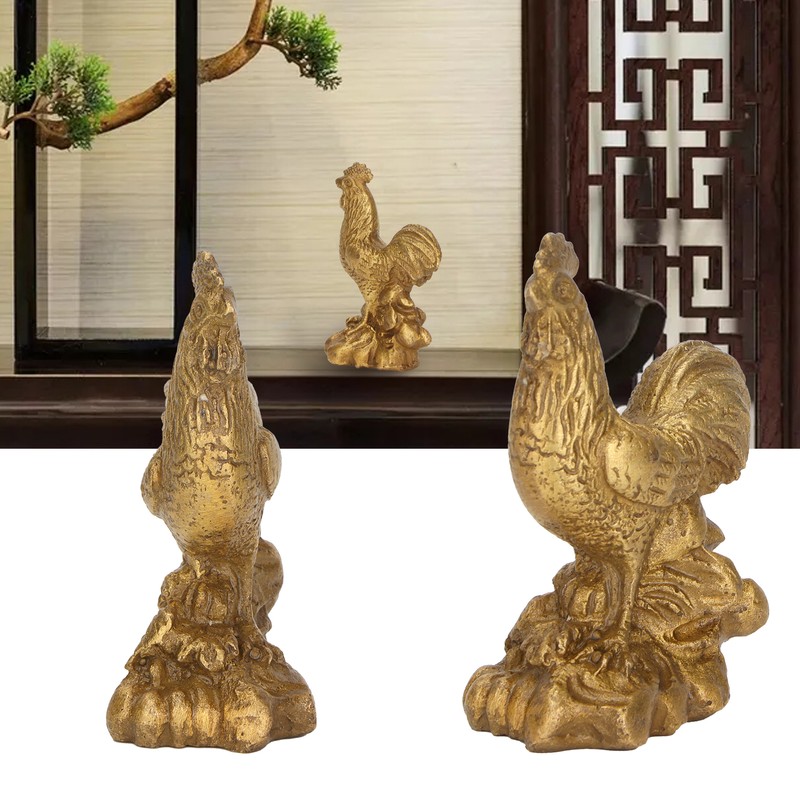 Rooster Statue Brass Chinese Home Handicraft Ornaments Rooster Sculpture Figurine