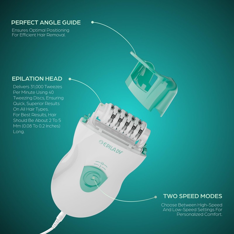 Epilady Speed Corded Electric Epilator for Women, Hair Removal |
