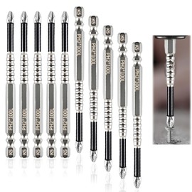 YGCQFH 10PCS Cross Magnetic Screwdriver Drill Bits Set (100mm/4 Inch), Magnetic Drill Bits, Electric Screwdriver Bits - Compatible with Electric Drills & Screwdrivers