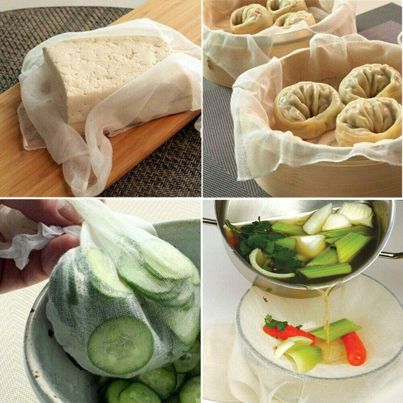 Cotton Cheesecloth Bags Reusable Washable Strainer,Yogurt/Coffee/Tea Strainer,Reusable Almond Milk,Oat Milk,Juice,Cold