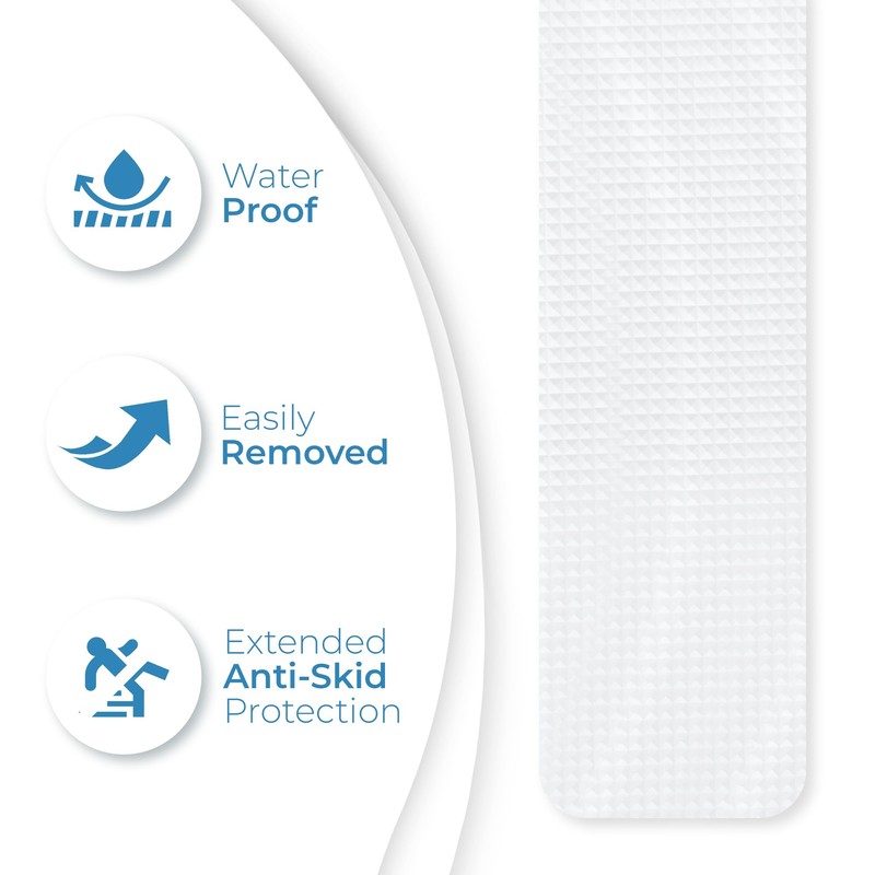 Clear Bloom Anti Slip Shower Stickers 24 PCS, White Non-Slip