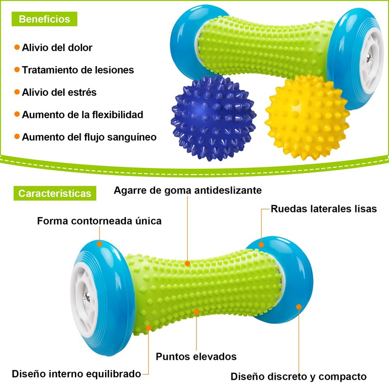 Bola de Masaje, Pelota para Masaje Tejido Profundo, Roller Espigado