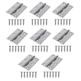TERF® 8 Pcs Zinc Plated Steel Butt Hinges 65mm Door Butt Hinges Folding 65mm [2.5 inch] Silver For Home Furniture Bathroom Cabinet Window Internal Doors Including Fixing Screw