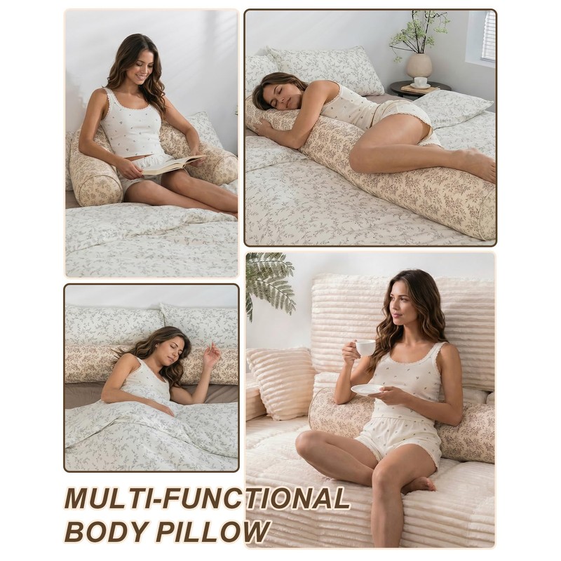 Roseyat 55 Inch Long Body Pillow for Adults – Firm