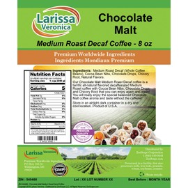 Chocolate Malt Medium Roast Decaf Coffee (Gourmet, Naturally Flavored, Whole Coffee Beans) (8 oz, ZIN: 549468)