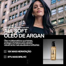 Redken Argan-6 Oil All Soft, Aceite Multibeneficios: Hidratación, Suavidad y Brillo| Ideal para hidratar cabello seco y dañado| Protección térmica hasta a 230 °C | 100ml