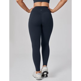 UNISSU Hugcurve No Front Seam High Waisted Workout Leggings with Pockets for Women Buttery Soft Yoga Pants Gym Tights - 25'' Twilight Blue Medium