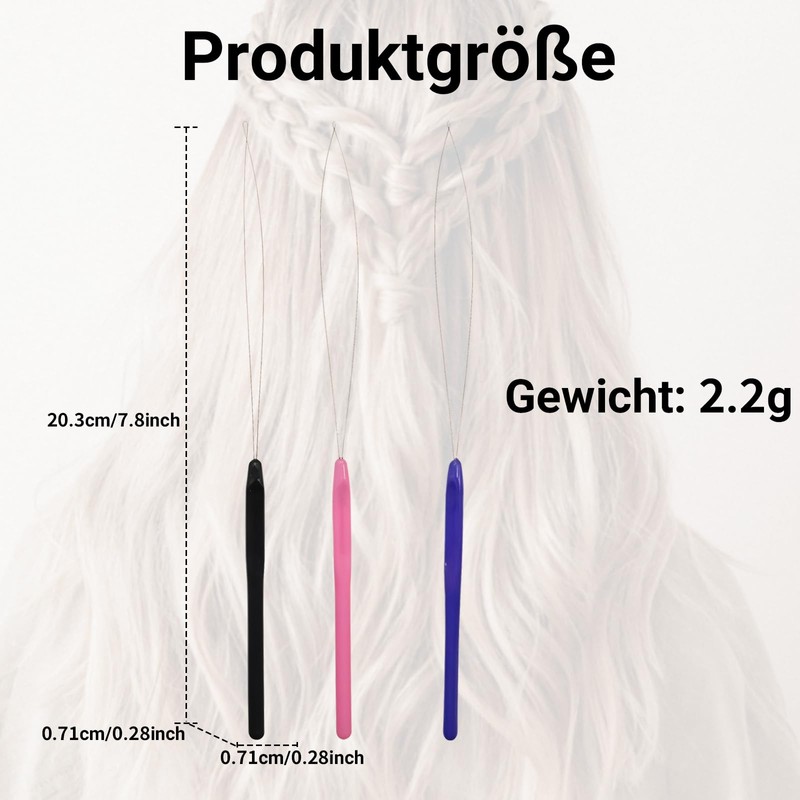 Debbery 6Pcs Hair Extension Loop Threader, Nano Beads Fine Metal