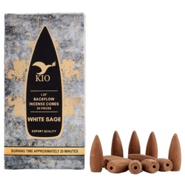 White Sage - Conos de incienso aromáticos, fuente de humo aromático, 50 unidades