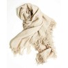 aesthetinc Solid Color Oversized Shredded Fringe Square Shape Scarf Wrap