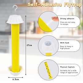 3 Pcs Fruchtfliegenfalle Klebefalle Insektenfalle, Mückenfalle mit Klebestreifen, Fliegenfänger Mückenfalle, Gelb Fruchtfliegenfalle, Ungiftige Fliegenfalle, für Fliegenfalle Innenbereich Außenbereich