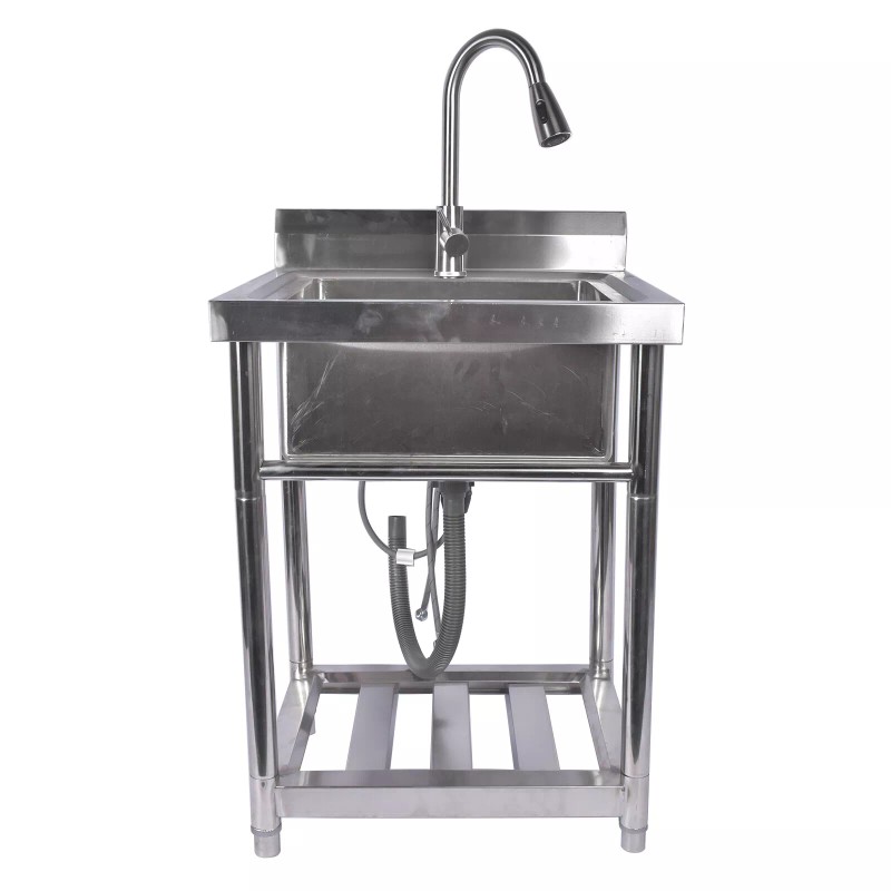 OE Quality 23.6”Inch Free Standing Single Bowl Kitchen Sink w/