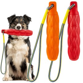Blueweenly 2 Pcs Floating Dog Toys Bumper Dog Toys with Throw Rope Dog Retriever Training Dog Pool Toys Standard Size Water Interactive Chew Toy for Duck Dog Hunting Training Outdoor Pool Activities
