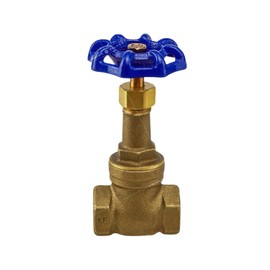 Midline Valve I44U234 Long Bonnet Gate Valve with Wheel Handle, Heavy Duty, Lead-Free, Water Shutoff 1/2 in. FIP Connections, Cast Brass