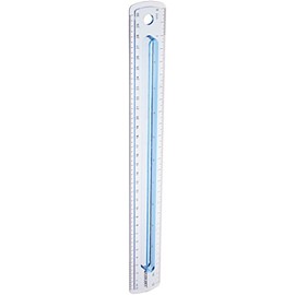 Westcott Finger Grip Plastic Ruler Measuring Inches and Metric, 12", Assorted Colors