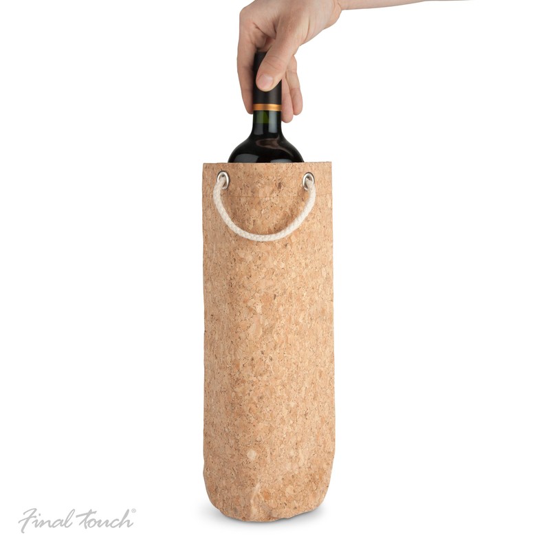 Final Touch Cork Bag for Wine Bottles - Reusable and