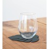 Lind DNA Monstera 989965 Glass Coaster Recycled Leather Nupo Dark