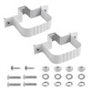VYH Downspout Straps 2x3 and Wall Bracket, Fasteners White (2