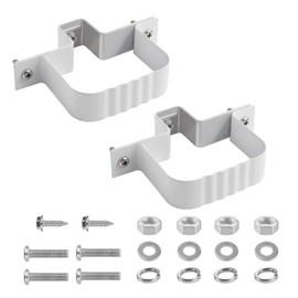 VYH Downspout Straps 2x3 and Wall Bracket, Fasteners White (2 Pack)