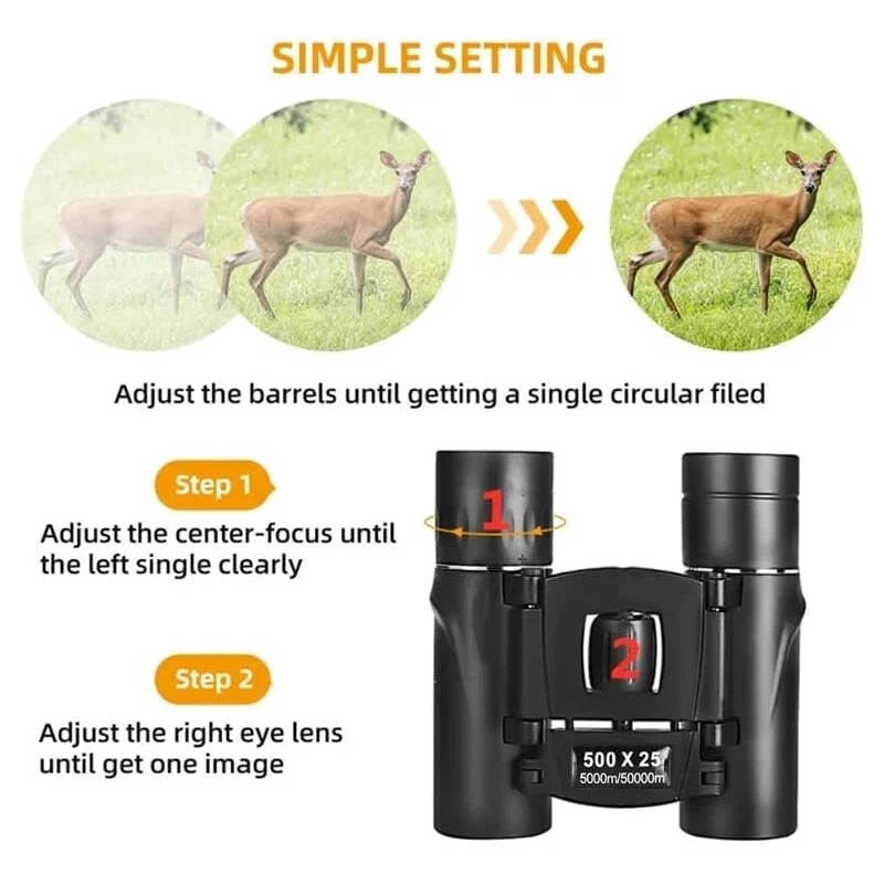 Zoom Powerful Binoculars Protable HD Night Optics Hunting Outdoor Day