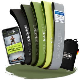 Wild Instincts Loop Bands Set Made of Fabric - Mini Bands Fabric for Strength Training - Fitness Bands Fabric - Mini Resistance Band - Mini Band Fitness - Stretch Band Fitness with WebApp (Loop Bands