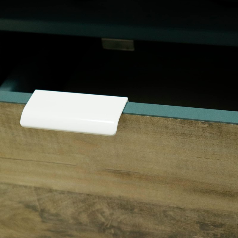 Tsnamay 2Pcs 3.15" White Arc Surface Pull,White Edge Pulls Furniture