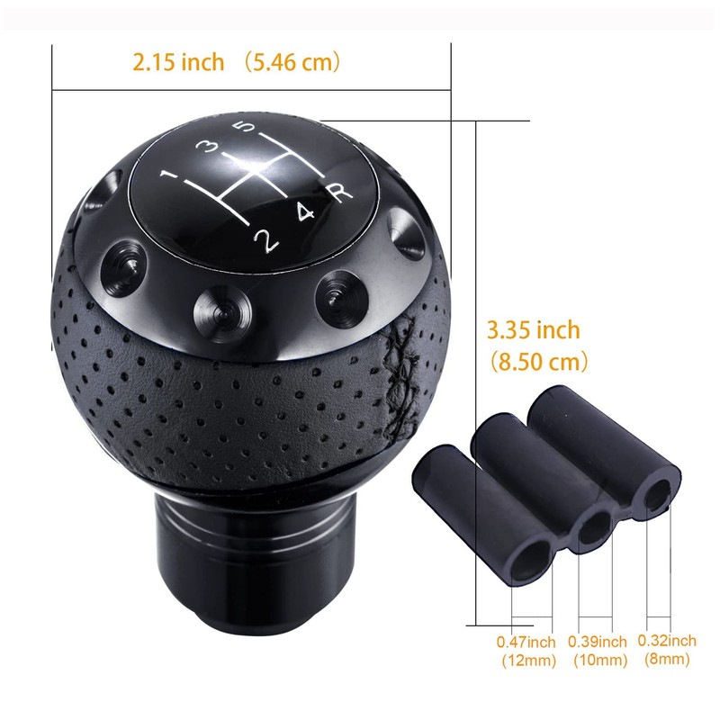 Arenbel 5 Speed Leather Car Shifter Ball Handle Manual Gear