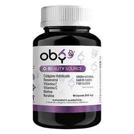 Vitaminas Cabello Mujer, capsulas con Biotina, Colágeno, Keratina, Vitamina E, Resveratrol, Vitamina C. OBY Beauty (Cabello, Piel y Uñas)