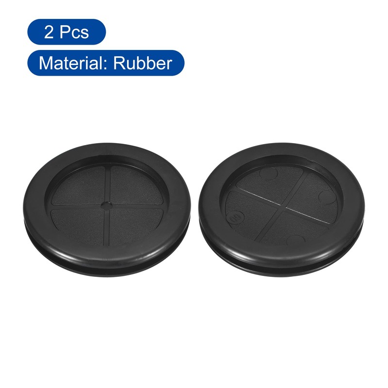 sourcing map 2Pcs Rubber Grommets 2-3/8" (60mm) Drill Hole, 2"