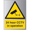 V Safety 24 Hour CCTV In Operation Sign - 200mm