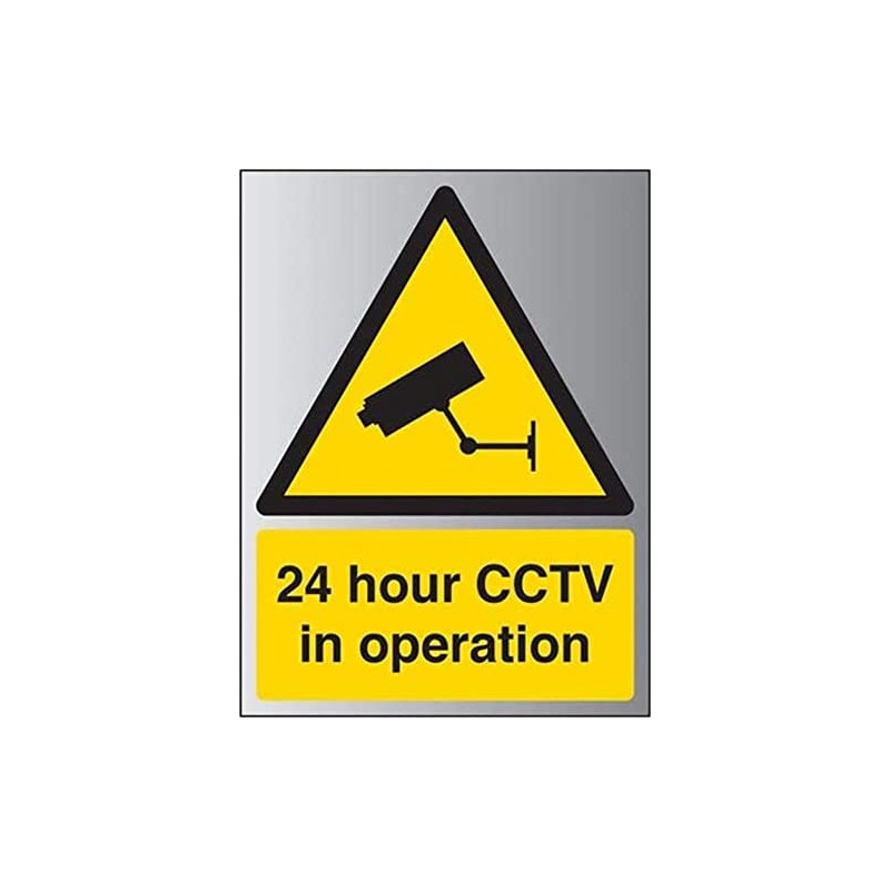 V Safety 24 Hour CCTV In Operation Sign - 200mm