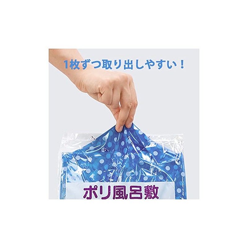 Fukusuke Industries Poly Furoshiki Polka Dot Blue 3.5 inches (90