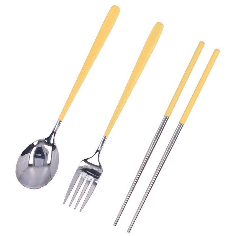 304 Stainless Steel Fork Spoon Chopsticks Set Flatware Reusable Utensils