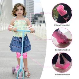 RUNDONG Kids/Youth Knee Pad Elbow Wrist Pads Guards Protective Gear Set, for Roller Skates,Cycling Bike,Skateboard,Inline Skatings,Scooter Riding,BMX bike And Other Outdoor Sports Activities