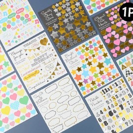 1 Sheet of Decorating Stickers Heart Deco Children's Room Diary / 꾸미기 스티커 1장 하트 데코 어린이 아이 방 다이어리
