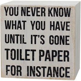 ARTGIFTHOU Farmhouse Distressed Wood Box Sign Vintage Signs Decor for Home Wall/Tabletop/Shelf/Office Decoration Art, You Never Know What You Have Until It's Gone