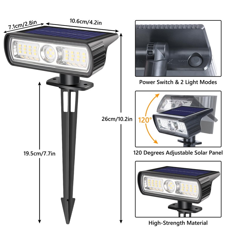 Toodour Solar Spot Light Outdoor, 6 Pack Solar Lights Outdoor