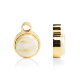 Gold Anhänger für Ohrringe in hellgelb • Creolen Charm zum Wechseln • Edelstahl & recyceltes Glas • nachhaltiger Halbedelstein-Look • MIX AND MATCH