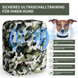 QEWEUUIE Anti barking device for dogs,3 Frequencies training & behaviour aids for dogs,Waterproof, Wall Mount ultrasonic bark stopper,Indoor Outdoor Dog barking deterrent devices