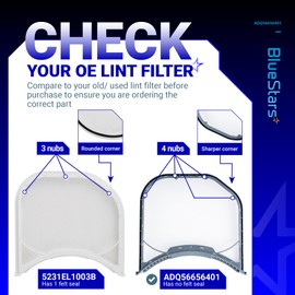 BlueStars Ultra Durable ADQ56656401 Dryer Lint Filter - Exact Fit for LG Kenmore Dryers - Replaces AP4457244 PS3531962