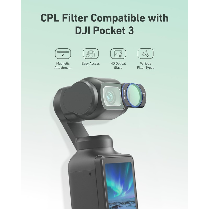 TELESIN CPL Zirkularpolarisator Filter Objektivschutz für DJI Osmo Pocket 3