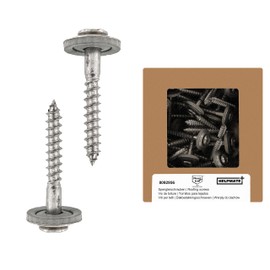 HELPMATE Spengler Screws 4.5 x 45 mm, Pack of 50, DIN 7995, Stainless Steel A2, PZ2, DIN 7995, Roofing Screws, Rounded Head with Washer and EPDM-Di, Silver, 4.5 x 45 mm