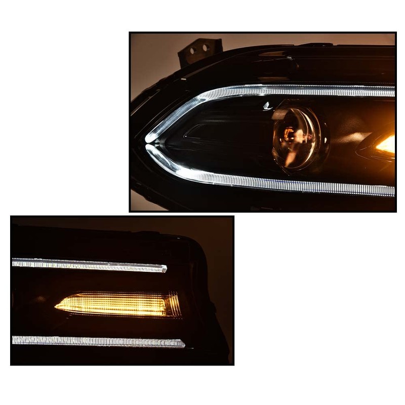 DOTCOM LED DRL Projector Headlight Assembly Fit For Dodge Charger
