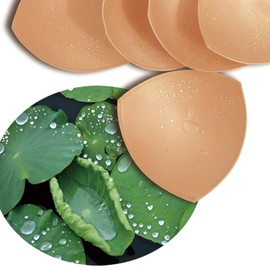 WMugthome 4 Pcs Triangle Waterproof Push-Up Bra Pad Sewn Padded for Replacement Bikini Sports Bra,Swimsuit Bra Pad Insert(Beige D Cup)