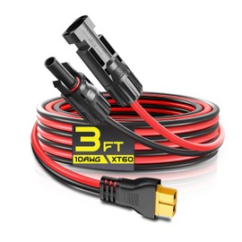 Gibbab Solar Connector to XT60 Charge Extension Cable, 6FT 12AWG XT60 Adapter Cable to Solar Panel Charging Wire for LiFePO4 Battery RV Portable Power Station Ecoflow Solar Generator
