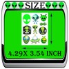OriniPlay 300 Green Alien Theme Tattoos Temporary Stickers Suitable for
